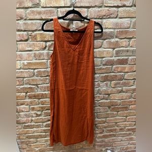 Madewell Linen Blend V-neck Tank Dress